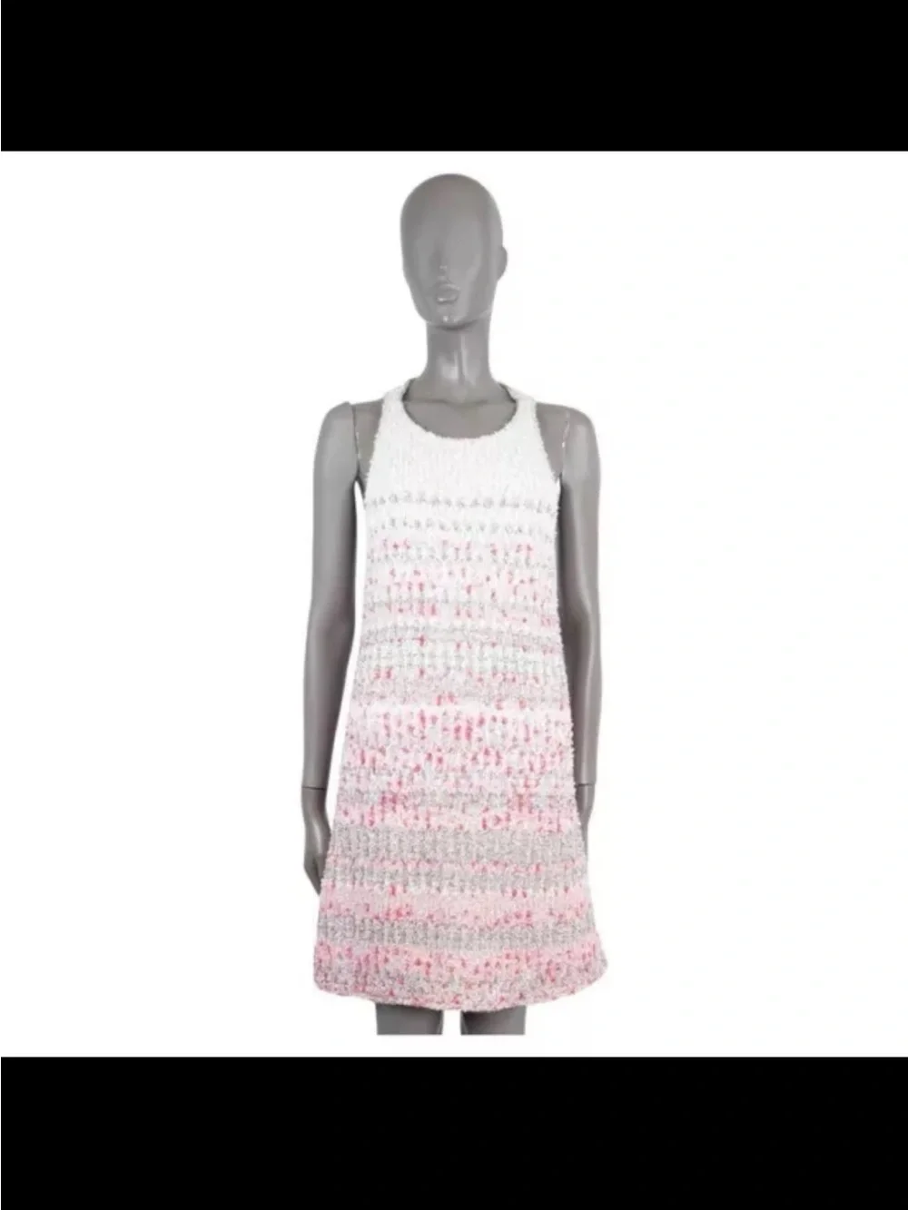 CHANEL White and Pink Tweed Shift Dress for Girls